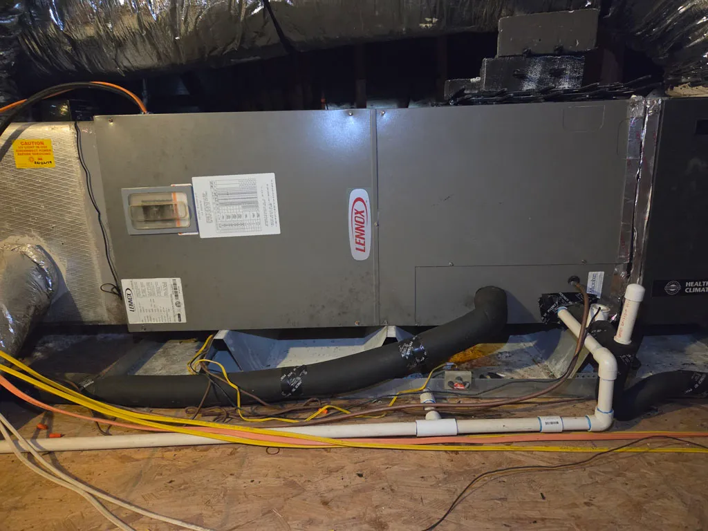 Attic Lennox air handler install with clean line set